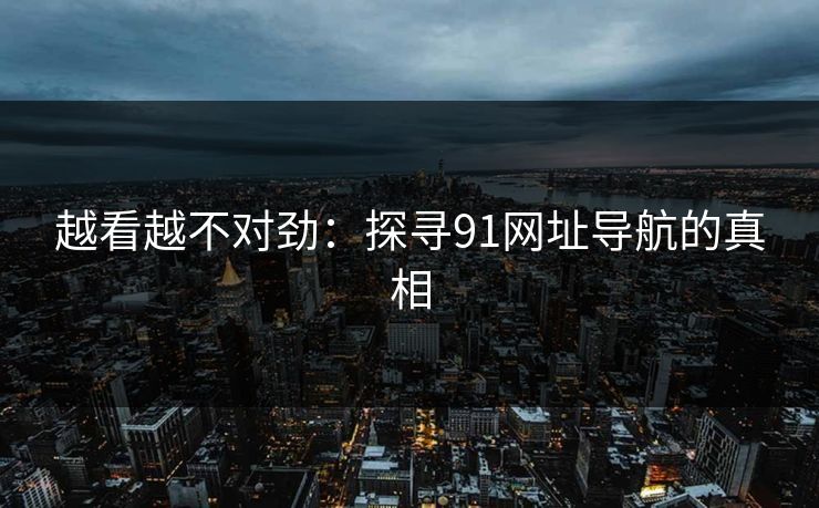 越看越不对劲：探寻91网址导航的真相