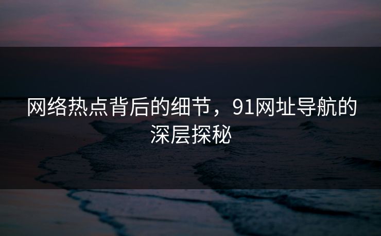 网络热点背后的细节，91网址导航的深层探秘