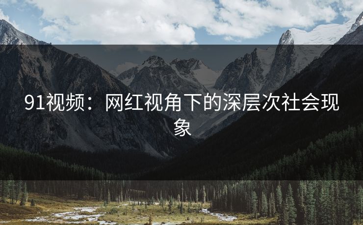 91视频：网红视角下的深层次社会现象