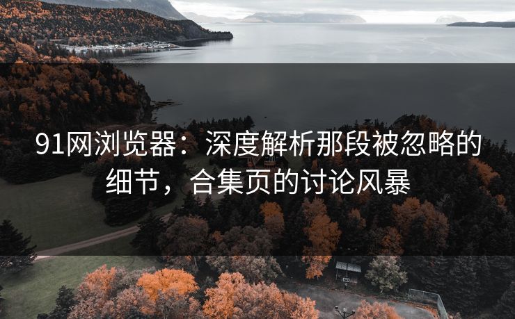 91网浏览器：深度解析那段被忽略的细节，合集页的讨论风暴